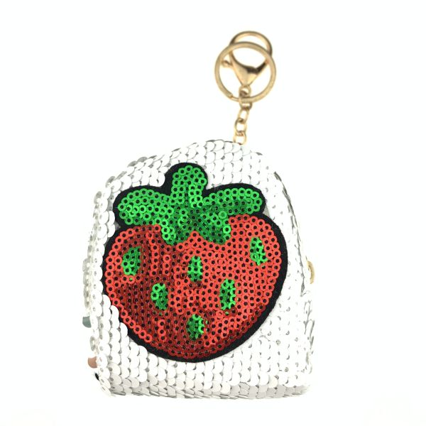 Mini wallet keychain made of double-sided sequins