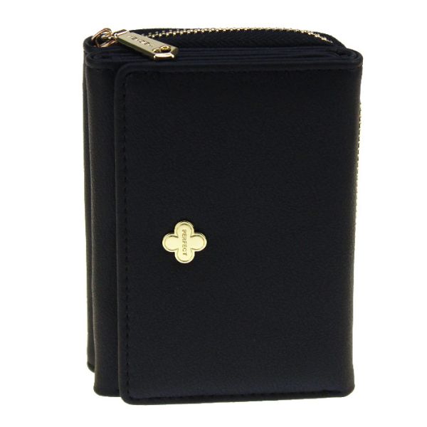 Tri-fold wallet in pu leather
