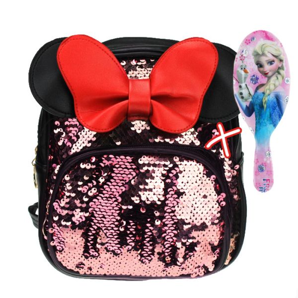 Backpack with sequins PLUS gift hairbrush "Cartoon"