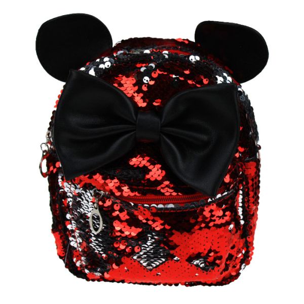 Children's sequin backpack with a bow
