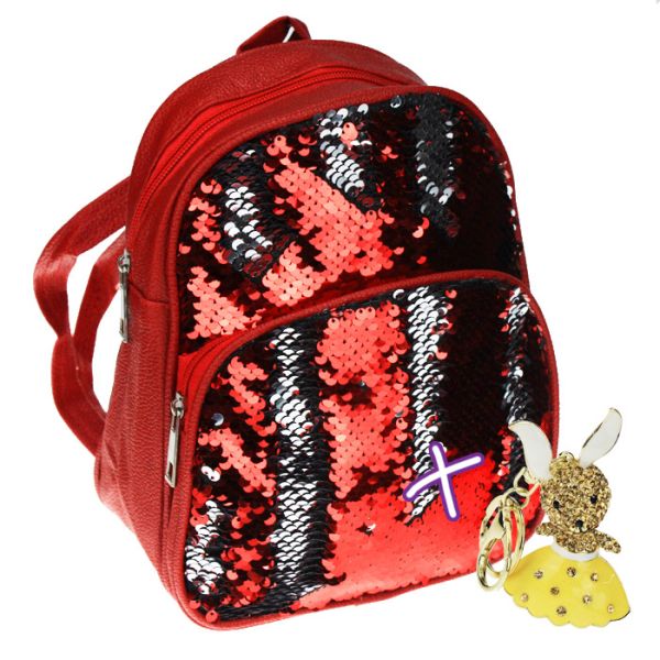 Backpack with sequins PLUS keychain as a gift